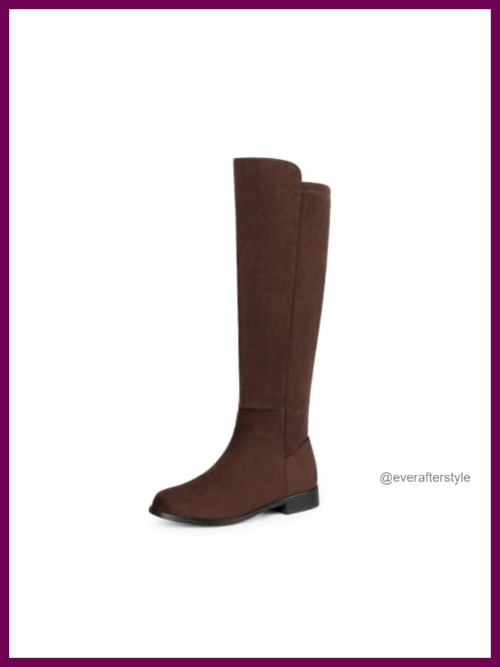 Women's Knee High Faux Suede Flat Low Heel Round Toe Boots Equestrian
